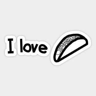 I love Tacos Too Outline Sticker